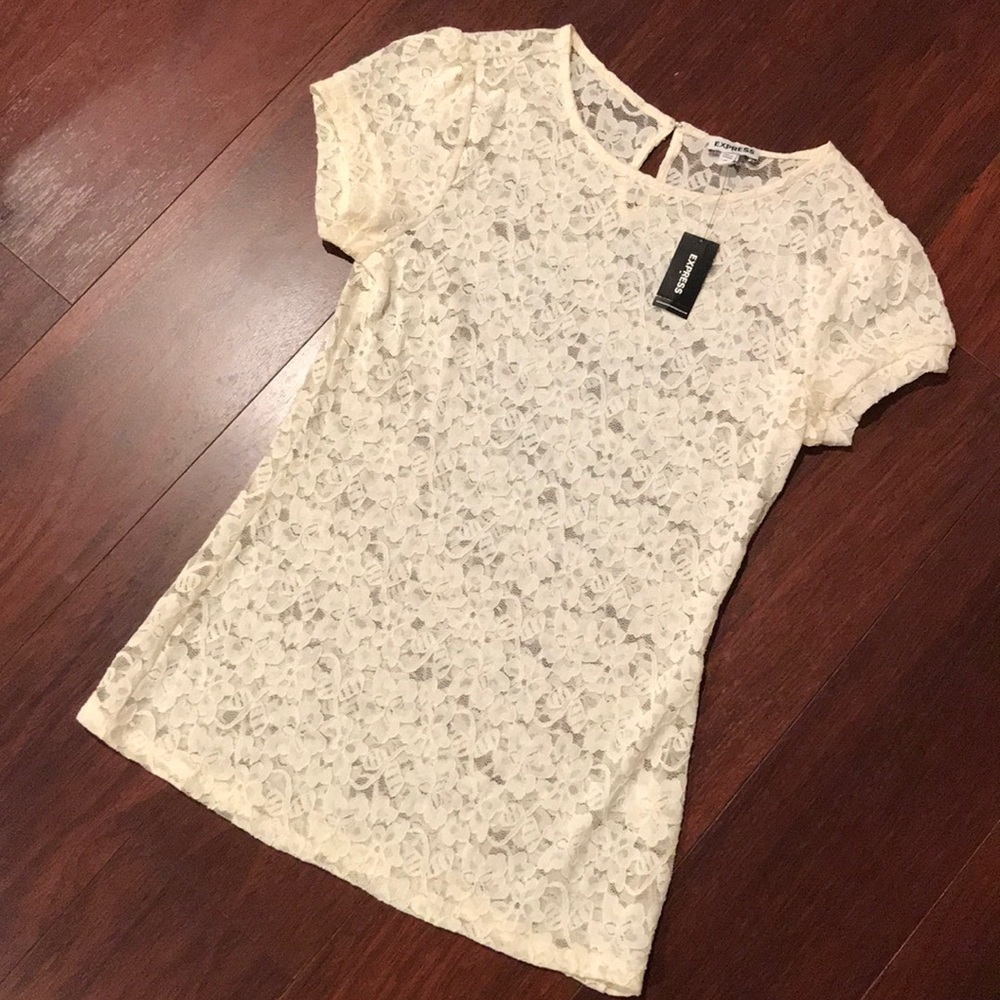 NWT Express Cream Lace Shirt